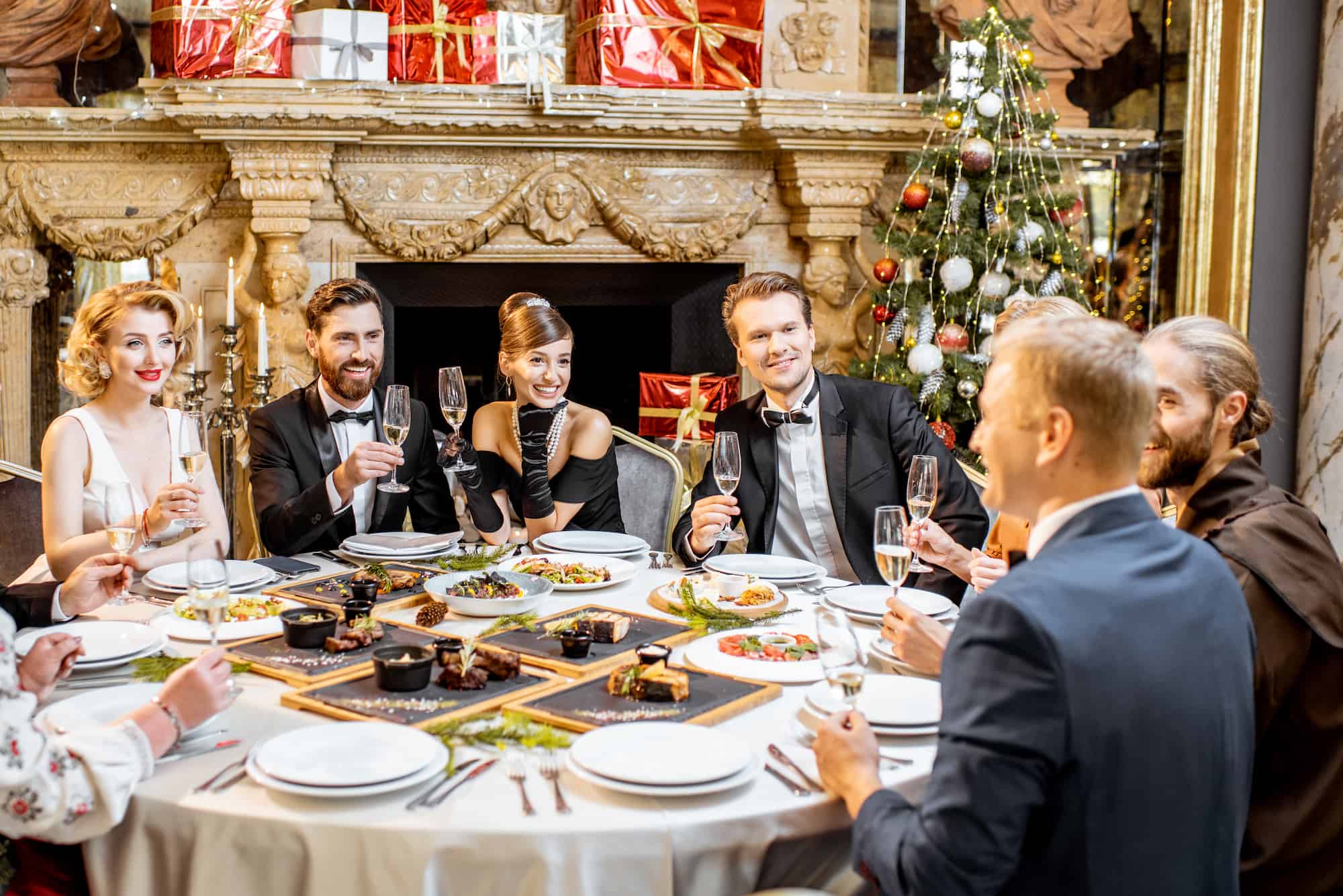 Sushi catering event — guests seated at table
